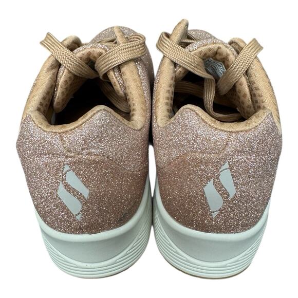 NWOT SKECHERS 9.5 AIR UNO GLITTER BOMB ROSE GOLD MEMORY FOAM SNEAKERS WOMEN - Picture 4 of 13